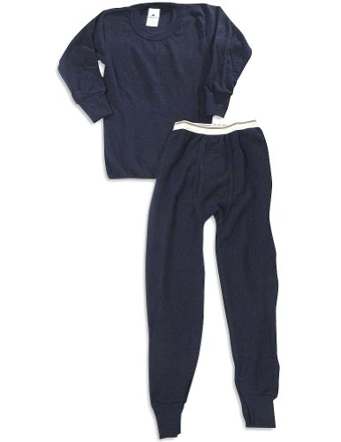 Indera - Boys Long Sleeve Thermal Set, Navy, 710ST (Size Medium)