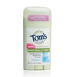 Tom's of Maine Women's Naturally Dry Antiperspirant, Unscented, 2.25 Ounce (Pack of 2)