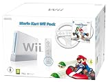 Console Wii blanche + Mario Kart + T�l�commande Wii Plus - blanche + Volant Wii blanc