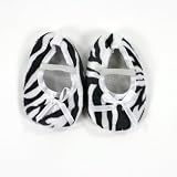 Baby Shoes Animal Print with Ribbon Bows i0-12 months (0-3 mths, Zebra with White Bow)