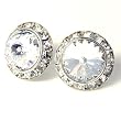 Clear Swarovski 20mm Crystal Framed Post Earrings Fashion Jewelry-- Made In USA