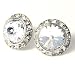 Clear Swarovski 20mm Crystal Framed Post Earrings Fashion Jewelry-- Made In USA