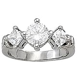 18K White Gold Three-Stone Diamond Ring