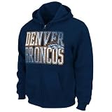 NFL Denver Broncos Touchback V Full Zip Hooded Sweatshirt, Athletic Navy