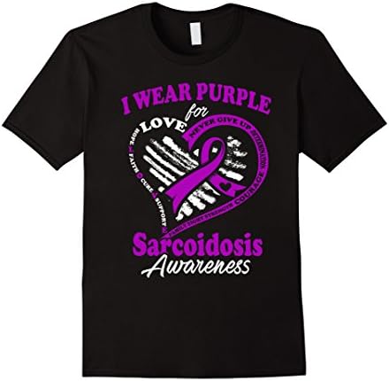 Men's Sarcoidosis Awareness -I wear Purple For My Hero Small Black