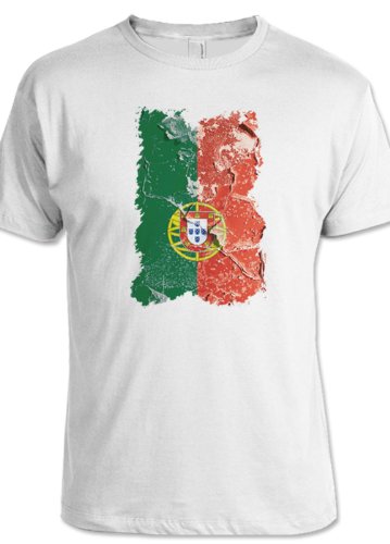 net-shirts PORTUGAL VINTAGE FLAG SHIRT T-Shirt, Größe L, Weiß