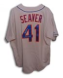 Tom Seaver Autographed/Hand Signed New York Mets Gray Majestic Throwback Jersey Inscribed Miracle Me