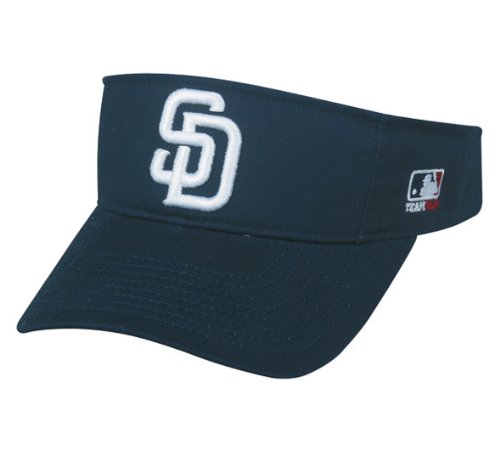 MLB ADULT San Diego PADRES Home Navy Blue VISOR Adjustable Velcro TWILL New
