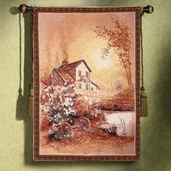 House on Countryside Wall Hanging Tapestry by Luxury Lane
