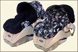 Infant Car Seat Cover Black Skulls & Black Minky