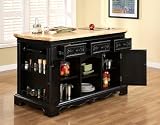 TUSCAN BLACK BUTCHER BLOCK KITCHEN ISLAND TABLE NEW