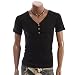 Doublju Mens Casual Y-neck T-shirts Tee(DT08)