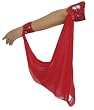 Red Sequinned Cuff and Bracelet with Chiffon Drape