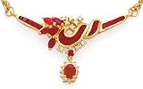 14K RUBY / DIAMOND NECKLACE 17" D.30CT.TW. RUBY 2.70 CT.