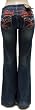 RED PEPPER 3006 Size 29 Women's Flare Jeans Embroidery Embroidered Distressed