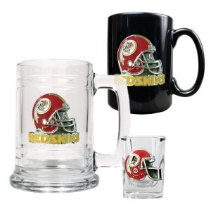 Washington Redskins NFL 15oz Tankard, 15oz Ceramic Mug & 2oz Shot Glass Set - Helmet Logo