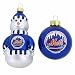 New York Mets Snowman and Ball Mini Blown Glass Ornaments
