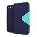 iPhone SE Case, Cellto PU Leather Wallet Cover Stand and Reversible Magnetic Flap Flip Cover for Apple iPhone SE/iPhone 5S / iPhone 5 - Navy Blue/Mint