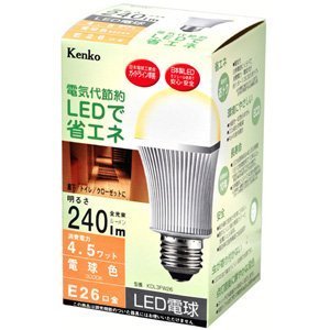 【クリックで詳細表示】Kenko(ケンコー) KDL3FW26 LED電球 電球色 4.5W 5649ah
