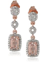 10K Rose Gold Morganite and Diamond Earrings (.1 Cttw, G-H Color, I1-I2 Clarity)