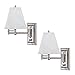 2 Pack Brushed Nickel Wall Mount Swing Arm Reading Bedside Lamp Bedroom Light