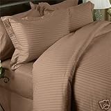 IMAGE OF Stripes Taupe 600 Thread Count Full Size (Double Bed) 8 Pieces Bed in a Bag Comforter Set 100% Egyptian Cotton Including Sheet Set+ Duvet Set +Down Alternative Comforter By Sheetsnthings