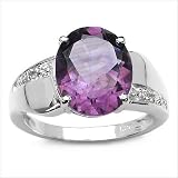479ctw Amethyst White Topaz Silver Ring 102078