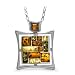Sterling Silver Multi-Color Amber Rectangular Mosaic Pendant, 18
