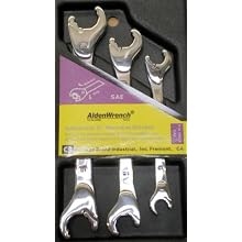 Alden Wrench 56038 Double Head Ratching Open-End Wrench, 3 Piece Set, SAE
