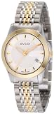 Gucci Women`s YA126511 Gucci timeless Steel and Yellow PVD Silver Dial Watch