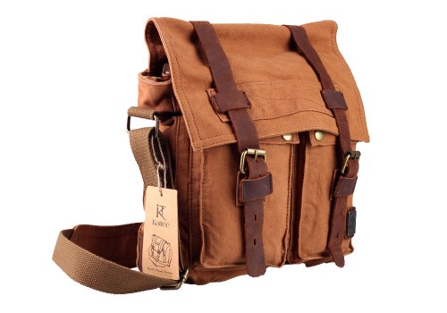 Kattee - Nouveau Voyagez avec ce sac Cartable Sac en Toile et cuir Sac à bandoulière Homme ou Femme Kattee - Nouveau Voyagez avec ce sac Cartable Sac en Toile et cuir Sac à bandoulière Homme ou Femme