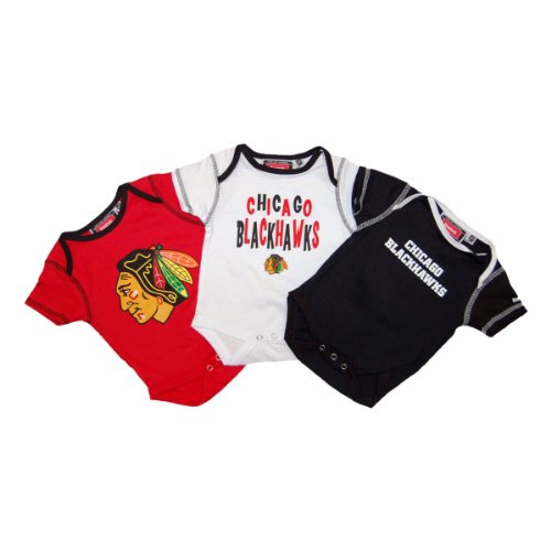 Chicago Blackhawks Baby 3-pc Creeper Set Size 0-3 Months