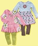 Flapdoodles Little Girl Rib Dress & Legging Set