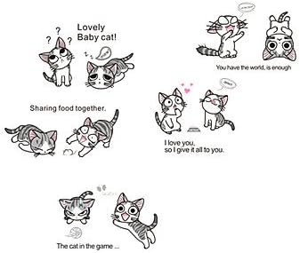 Ialwiyo Wall Stickers Chi's Sweet Home Cartoon Lovely Cats Wall Stickers DIY Removable Kids Bedroom Kindergarten Wall Decals