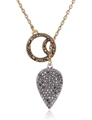 Lucky Brand "Royal Jewels" Two-Tone Pave Guitar Pick Pendant Necklace, 16"