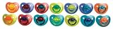 Nuby 4712L4 - Beruhigungssauger Silikon mit Noppen, 12-36 Monate, Saugerform: orthodontic. Mundplatte transparent, 2 Stueck, Farbe nicht frei waehlbar