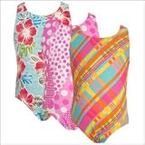 Girls Printed Racer Back Swim Suits