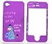 Disney Winnie the Pooh Eeyore A Little Hug to Start the Day Rubber Texture Snap on Cell Phone Case for Apple Iphone 4 / 4G + Microfiber Bag