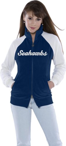 Seattle Seahawks Women's Full Zip Velour Cheer Jacket - Touch by Alyssa Milano