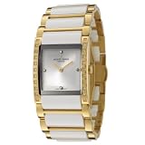 Jacques Lemans Women's GU210H Geneve Collection Gloria Diamond Accented White Ceramic Gold Ion-Plated Watch