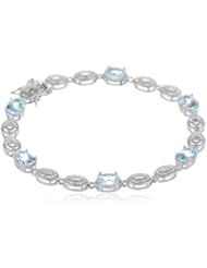 Sterling Silver Blue Topaz Bracelet, 7.25"