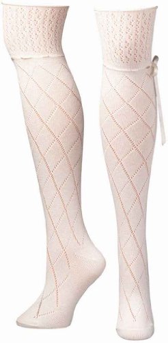 Blazin Roxx Women's Crochet With Ribbon Knee-High Socks