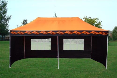 10'x20' Pop up 6 Walls Canopy Party Tent Gazebo Ez Orange Flame - E Model By DELTA Canopies