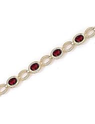 14kt Yellow Gold Oval Garnet Bracelet.
