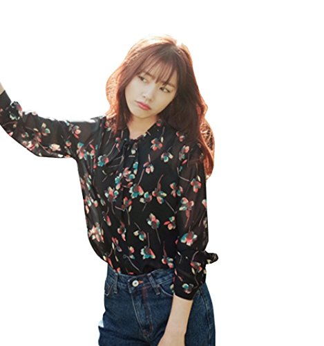 【 UN ANANAS 】 フラワー 柄 ブラウス 春 レディース 韓国 スタイル 透け感 あり トップス