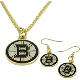Jf Sports Boston Bruins Earring And Necklace Combo