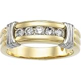 14K Two Tone Gold Men's Diamond Ring