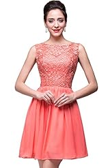 A-line Chiffon Above the Knee Short Cap Sleeves Lace Vintage Evening Dress/Homecoming Dress/Bridesmaid Dress/Prom Dress/Party Dress/Wedding Dress 