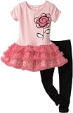 Flapdoodles Toddler Girls Rose Ballerina Dress Set