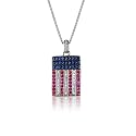 Pepperpink 18ct White Gold and Diamond US Flag Pendant